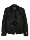 Balmain Double-breasted Corduroy Blazer In Black