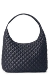 Mz Wallace Metro Large Quilted Nylon Shoulder Bag In Black
