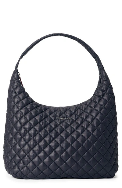 Mz Wallace Metro Large Quilted Nylon Shoulder Bag In Black