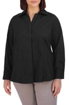 Foxcroft Taylor Long Sleeve Stretch Button-up Shirt In Black