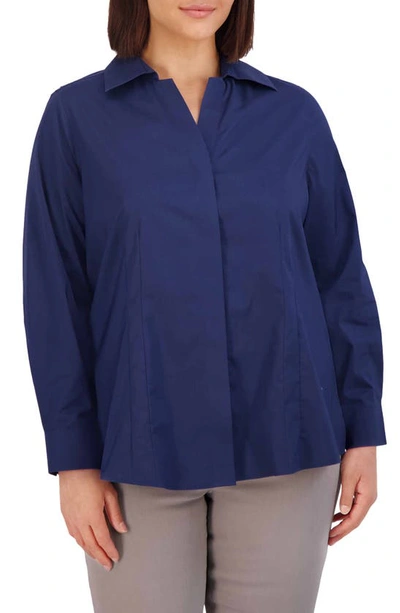 Foxcroft Taylor Stretch Shirt In Navy