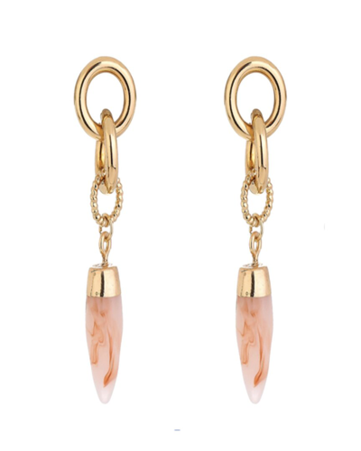 Liv Oliver 18k Plated Coral Drop Earrings In Pink
