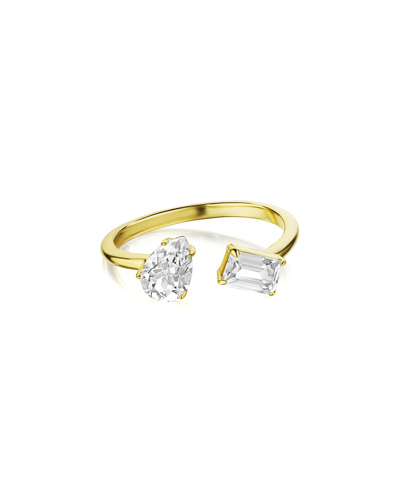 House Of Frosted Silver 4.00 Ct. Tw. White Topaz Alicia Ring In Gold
