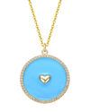 Rachel Glauber 14k Plated Cz Pendant Necklace