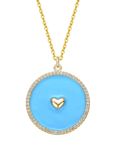 Rachel Glauber 14k Plated Cz Pendant Necklace