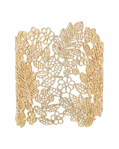 Liv Oliver 18k Gold Cuff Textured Bracelet