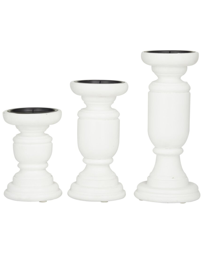 Peyton Lane Set Of 3 Wood French Country Candle Holders