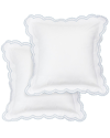 Melange Home Double Scalloped Embroidered Sham Pair In Blue