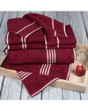 Lavish Home 8pc Cotton Towel Set In Burgundy