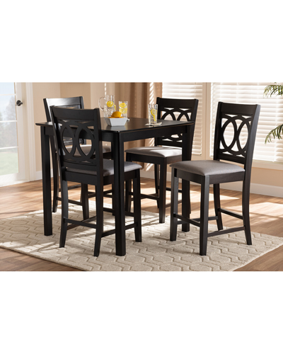 Design Studios Lenoir Modern And Contemporary 5pc Wood Pub Set