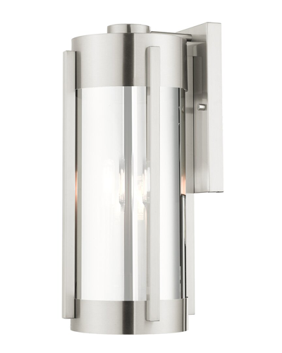 Livex Lighting 3-light Brushed Nickel Outdoor Wall Lantern