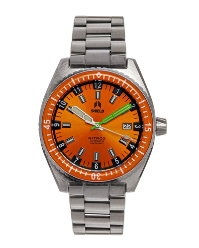 Shield Nitrox Automatic Orange Dial Men's Watch Sldsh114-2 In Green / Orange