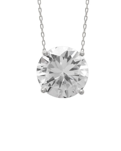 Gabi Rielle Silver Cz Solitaire Necklace