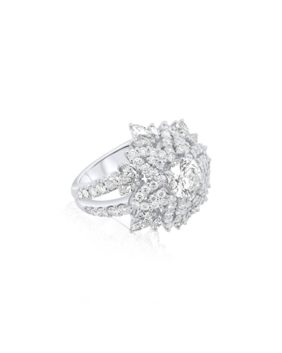 Diana M. Fine Jewelry White Gold 4.54 Ct. Tw. Diamond Half-set Ring