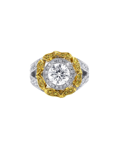 Diana M. Fine Jewelry White Gold 4.35 Ct. Tw. Diamond Half-set Ring