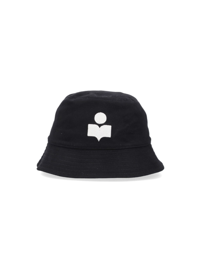 Isabel Marant Logo Bucket Hat In Black  