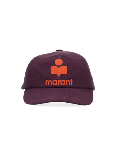 Isabel Marant Logo刺绣棉棒球帽 In Purple