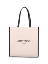 Jimmy Choo Medium Logo Tote Bag In Beige