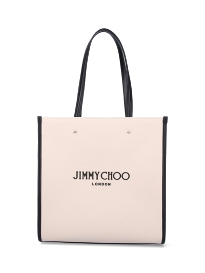 Jimmy Choo N/s Medium Tote Bag In Beige