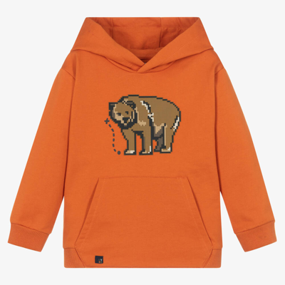 Mayoral Kids' Boys Orange Cotton Bear Hoodie