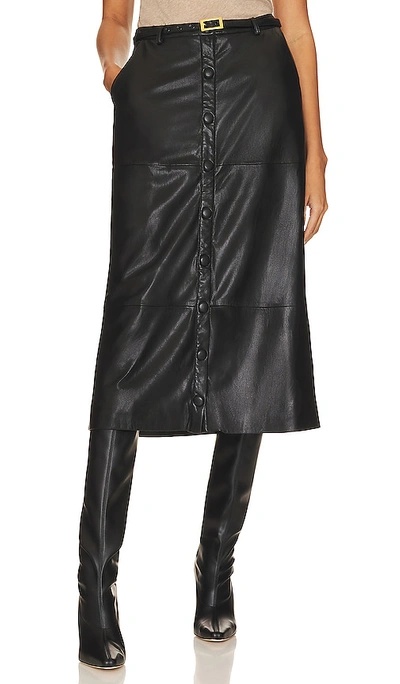 House Of Harlow 1960 X Revolve Brighton Faux Leather Midi Skirt In Black