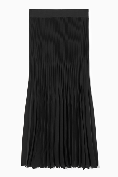 Cos Pleated Midi Skirt In Black