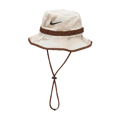 Nike Unisex Dri-fit Apex Camo Print Bucket Hat In White