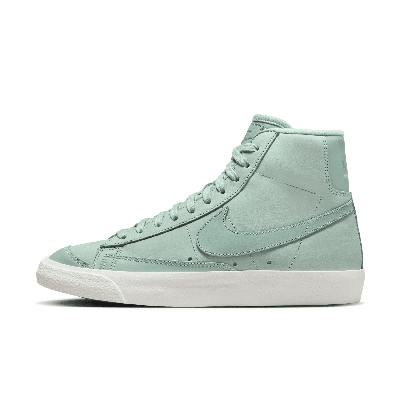 Nike Blue Blazer Premium Mid Sneakers In Mineral/mineral-sail