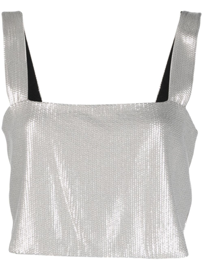 Iro Sequin-embellished Cropped Top In Grey