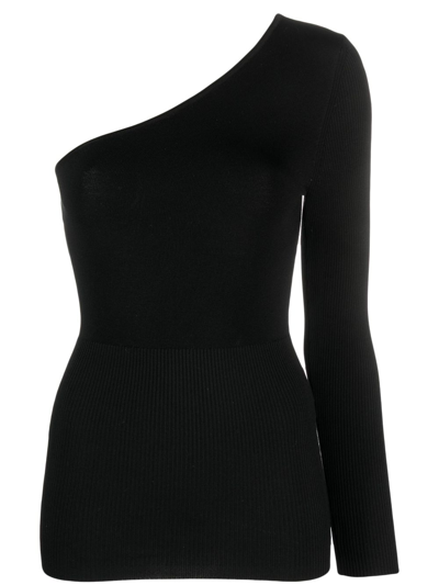 Iro Itala Asymmetric Knit Top In Black
