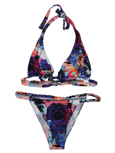 Feel Me Fab Miami Printed Bikini Set In Multicolor