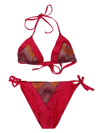 FEEL ME FAB FEEL ME FAB ONE PRINTED TRIANGLE BIKINI SET