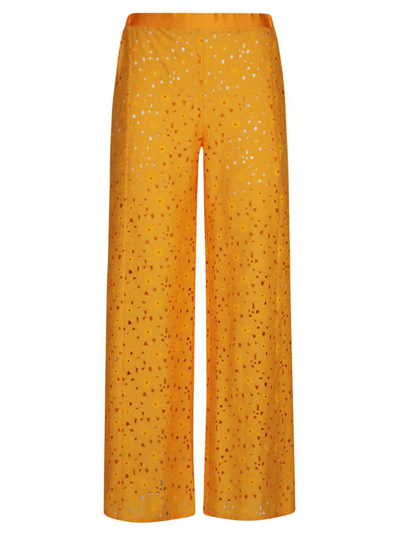 Feel Me Fab Tartana Wide Leg Trousers In Yellow