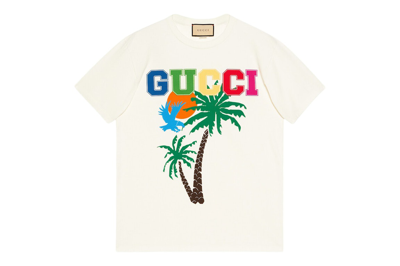 Pre-owned Gucci Palms T-shirt White