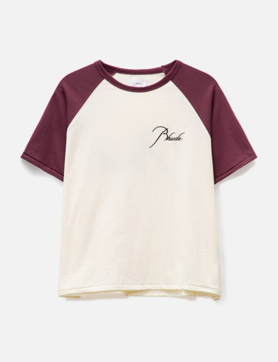 Rhude Man T-shirt White Size L Cotton In White Bordeaux