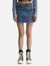 Andersson Bell Dua Light Blue Mini-skirt With Multi-waist Effect And Belt In Cotton Denim Woman In Blue