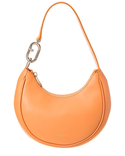 Furla Primavera Leather Shoulder Bag In Orange