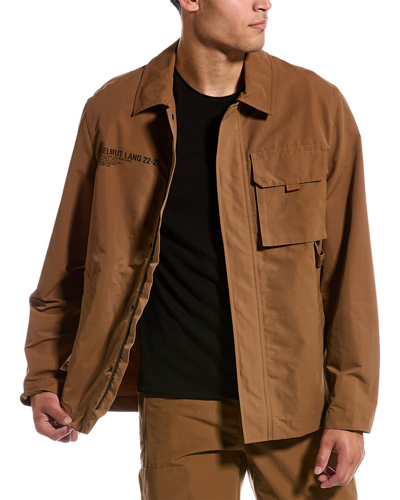 Helmut Lang Logo-print Utility Jacket In Brown