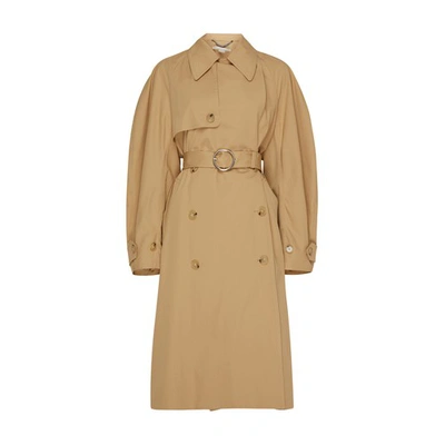 Stella Mccartney Belted Cotton Canvas Trench Coat In Beige