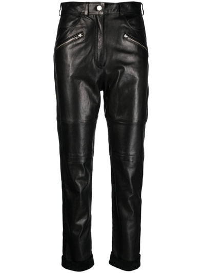Iro Aysel Leather Trousers In Schwarz