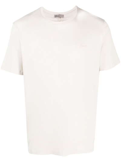 Herno Logo-plaque Cotton T-shirt In Nude