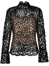 Twinset Double-layer Lace Blouse In Schwarz