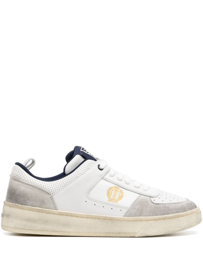 Bally Riweira Leather Low-top Trainers In Dustywhite/midnight