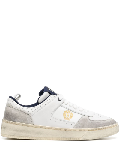 Bally Riweira Leather Low-top Sneakers In Dustywhite/midnight