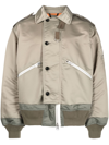 SACAI OFF-CENTRE BUTTON-FASTENING BOMBER JACKET