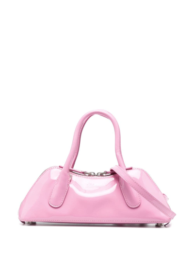 Blumarine High-shine Finish Leather Tote Bag In Rosa