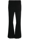 Twinset Flared Scallop-trim Trousers In Schwarz