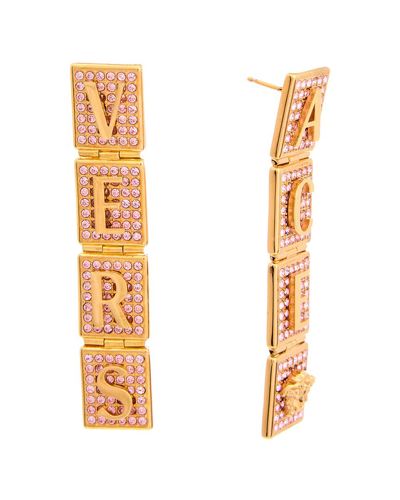 Versace Tiles Metal Earrings In Gold