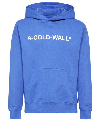 A-cold-wall* A Cold Wall Essentials Logo Hoodie In Blue