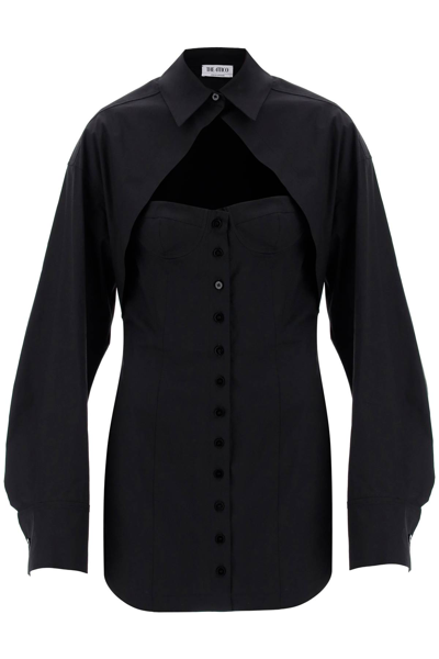 Attico Shirt Mini Dress In Black
